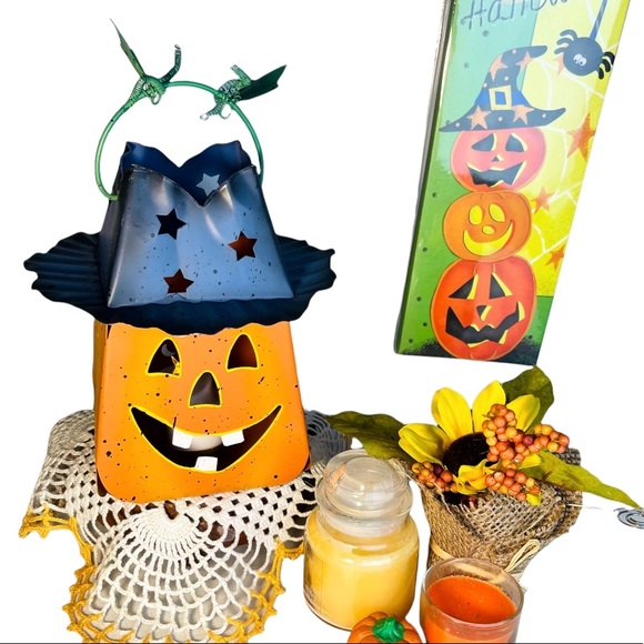 Metal Halloween Hanging Tea light Jack O’ Lantern - Picture 10 of 12